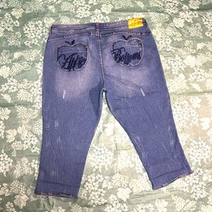 Vintage Y2K "Apple Bottom"  Capri Style Distressed Jeans - Womens Size 18
